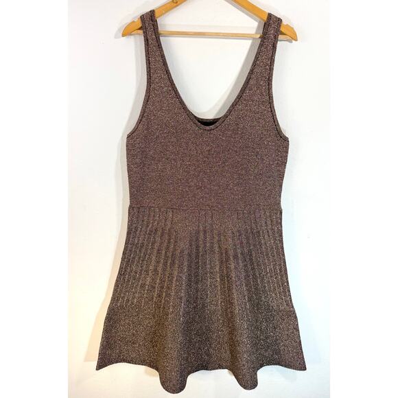 NWT Ann Taylor Holiday Metallic Knit Sleeveless Sweater Dress XL Sparkle Party - Picture 4 of 8